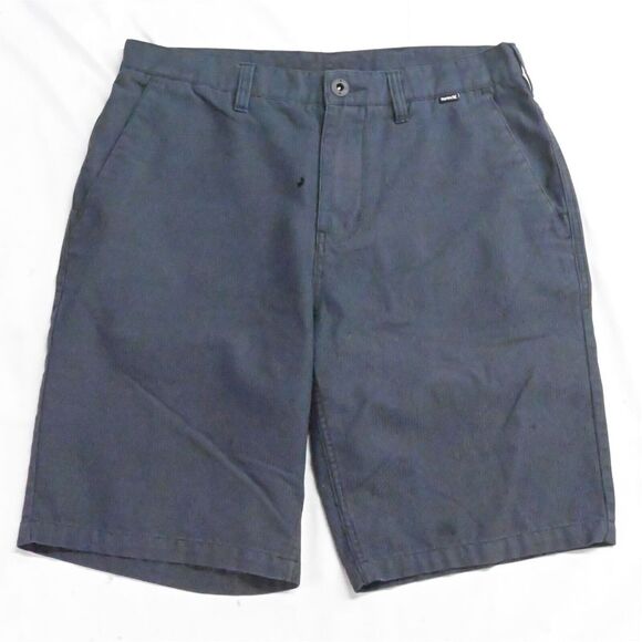 Hurley 30 x 10" Black Stripe Stretch Skater Mens‎ Chino Shorts - Picture 1 of 9